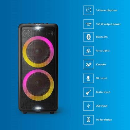 Imagem de Caixa De Som Philips Partybox Tax5206 160W Party Box 5206