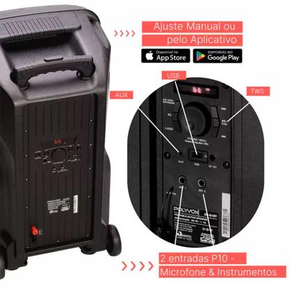 Imagem de Caixa de Som Polyvox Amplificada Bluetooh 700w Led XC-715T