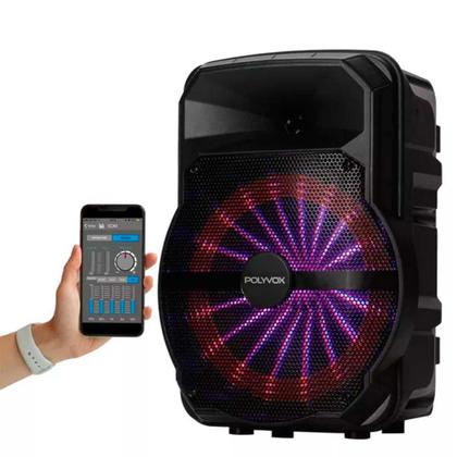 Imagem de Caixa de Som Polyvox Amplificada Bluetooth Led XC-710T 300w