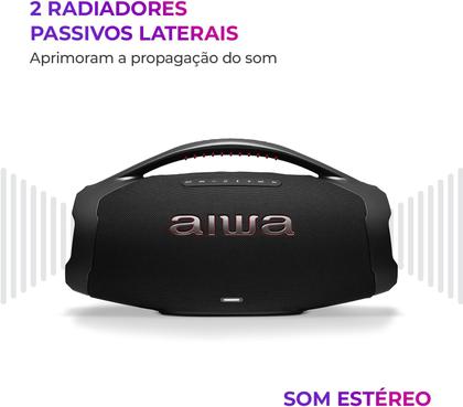 Imagem de Caixa de Som Portátil Aiwa Boombox Plus 200W Bluetooth À Prova D'água BBS-01B Preto