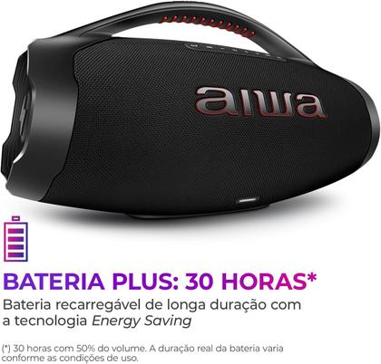 Imagem de Caixa de Som Portátil Aiwa Boombox Plus 200W Bluetooth À Prova D'água BBS-01B Preto