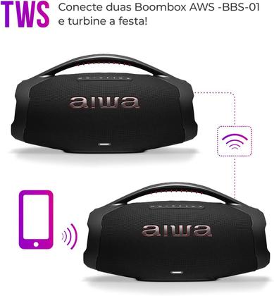 Imagem de Caixa de Som Portátil Aiwa Boombox Plus 200W Bluetooth À Prova D'água BBS-01B Preto