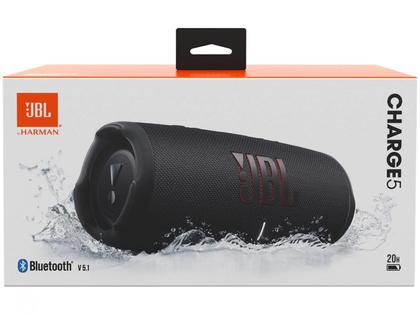 Imagem de Caixa de Som Portátil Bluetooth JBL Charge 5 Preta - 40 Watts