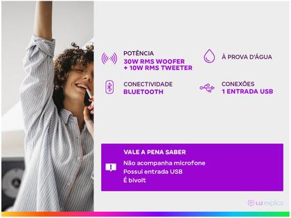 Imagem de Caixa de Som Portátil Bluetooth JBL Charge 5 Preta - 40 Watts