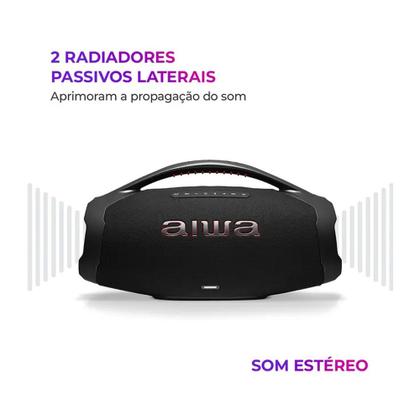 Imagem de Caixa de Som Portátil Boombox Plus BBS-01B 200W Bluetooth à Prova Dágua Aiwa