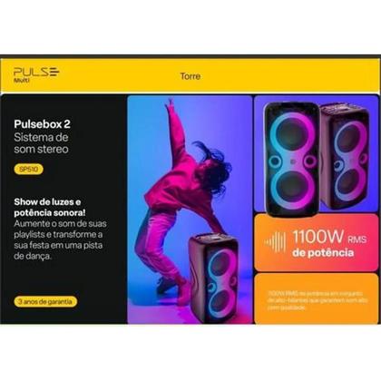 Imagem de Caixa de Som Pulse SP510 com Bluetooth USB Micro SD e Rádio FM 1100W