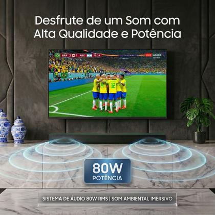 Imagem de Caixa De Som Sound Bar Home Theater Bluetooth Para Tv Cinema 80w Cor Preto Boyu Cell