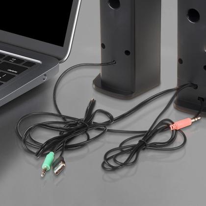 Imagem de Caixa de som Soundbar e Subwoofer para PC e Notebook Multimídia smart 12W Usb P2 com Led