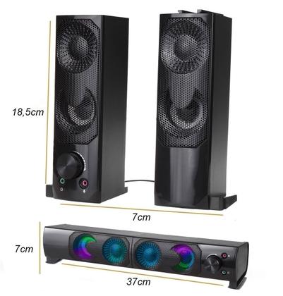 Imagem de Caixa de som Soundbar e Subwoofer para PC e Notebook Multimídia smart 12W Usb P2 com Led