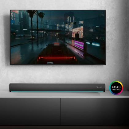 Imagem de Caixa De Som Soundbar Gamer RGB Thronmax THX100 Bluetooth