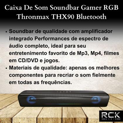 Imagem de Caixa De Som Soundbar Gamer RGB Thronmax THX90 Bluetooth