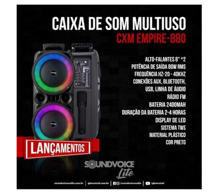 Imagem de Caixa de som soundvoice multiuso cxm empire 880