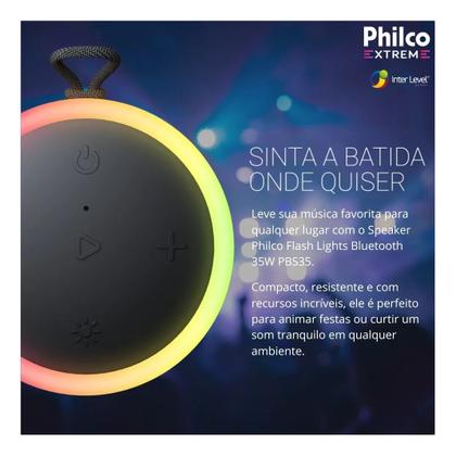 Imagem de Caixa De Som Speaker Pbs35 Flash Lights 35w Bluetooth Philco Preto