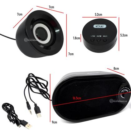 Imagem de Caixa de Som Subwoofer 2.1 Bluetooth e USB 11w RMS Para PC Notebook Carregador de celular KP6018BH