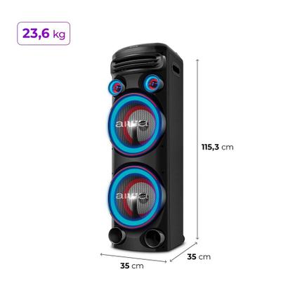 Imagem de Caixa de Som T2W-02 2300W 2 Woofers 10 Bluetooth RGB USB FM DJ AIWA