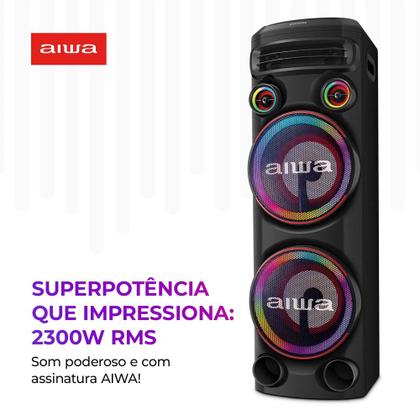 Imagem de Caixa de Som T2W-02 2300W 2 Woofers 10 Bluetooth RGB USB FM DJ AIWA