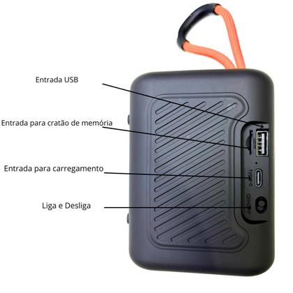 Caixa De Som Tomate Mts1001 Portatil Com Bateria De 6000mah 110v