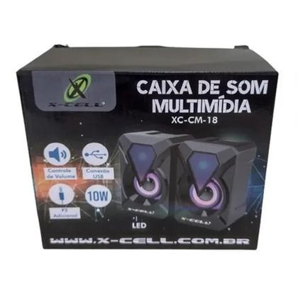 Imagem de Caixa de Som USB Multimidia Com LED 10W RMS XC-CM-18