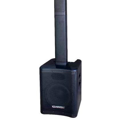 Imagem de Caixa De Som Vertical Array 200W Sub 8 Polegadas E Torre Com 4 Falantes De 2,5 Polegadas Com Bluetooth USB MP3 Player Bivolt
