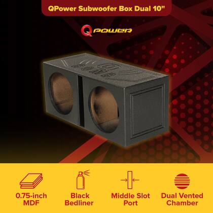 Imagem de Caixa de subwoofer Q Power QBOMB10V com porta ventilada dupla de 10 polegadas