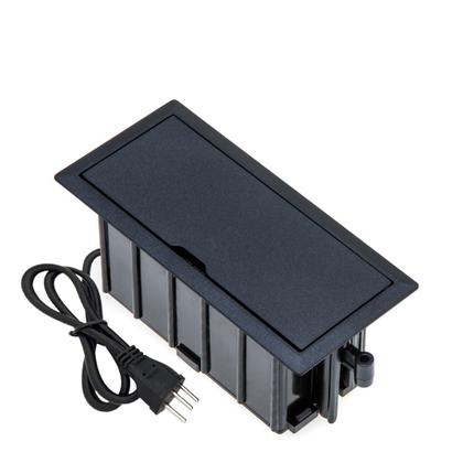 Imagem de Caixa De Tomada 4 Blocos 2 Tomadas 10A 1 USB dados 1 RJ45 CAT5E Preto