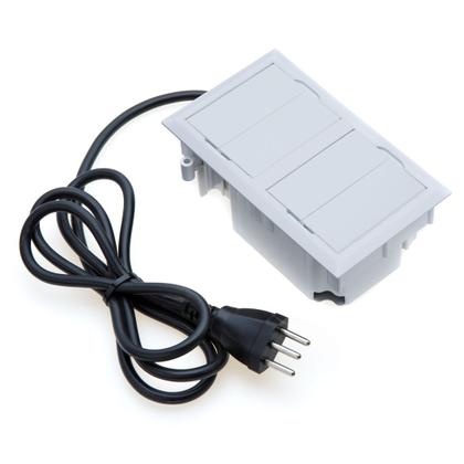 Imagem de Caixa De Tomada Embutir 2 Tomadas 10A 1 USB Dados 1 RJ-45