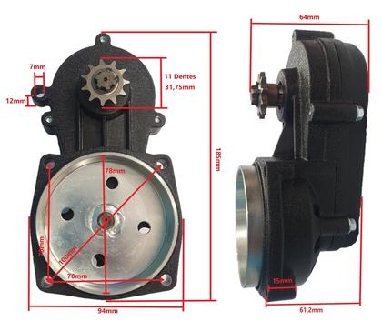 Imagem de Caixa De Transmissão + Embreagem 3 Molas Mini Moto 49 CC