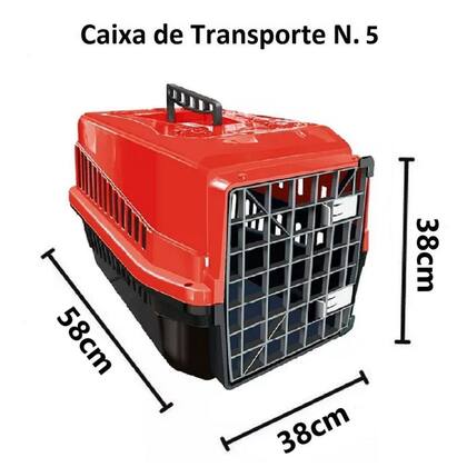 Imagem de Caixa de Transporte Animais N5 Cachorros e Gatos Vermelho