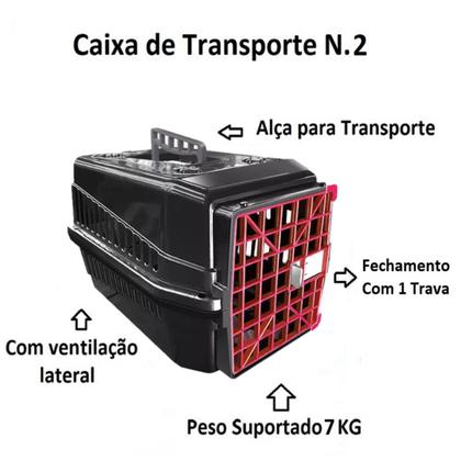 Imagem de Caixa de Transporte Animal Pequeno Porte N2 Gatos Dogs Preto