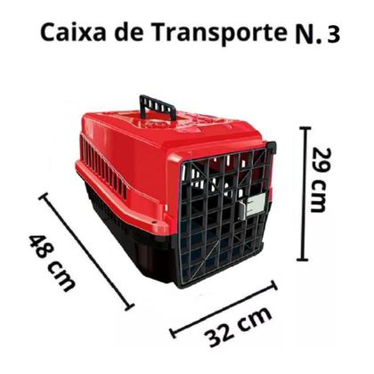 Imagem de Caixa de Transporte Médio Para Cães e Gatos até 7kg Vermelho