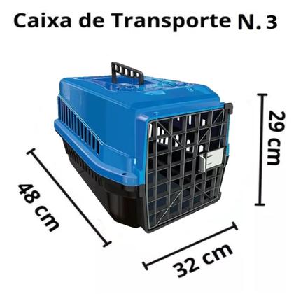 Imagem de Caixa De Transporte N3 Cão Cachorro Gato Média Grande Azul