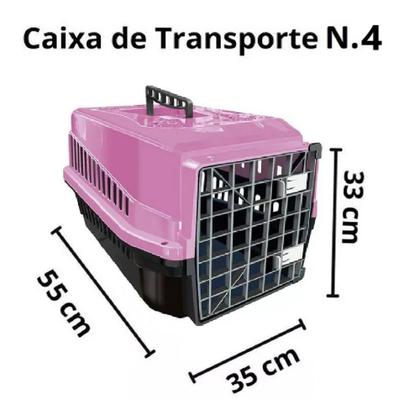 Imagem de Caixa de Transporte N4 Pet Para Cães e Gatos até 12kg Rosa