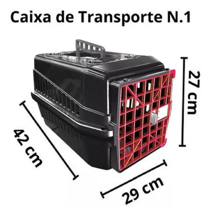 Imagem de Caixa de Transporte Preto P/ Animais Cachorros e Gatos N1