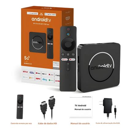 Imagem de Caixa De TV Inteligente Q10 Com 128G, Wi-Fi Duplo, Android 14, 8K HDR10+, Media Player E Assistente