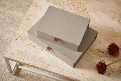 Imagem de Caixa Decorativa em MDF com Revestimento em Linho 24,5cm 16066 Mart
