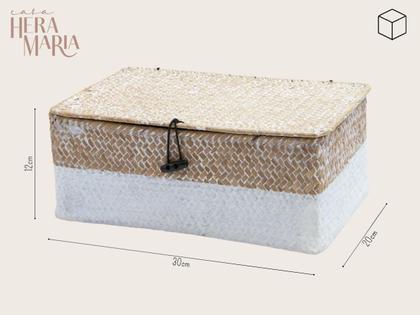 Imagem de Caixa Decorativa Organizadora Em Fibra Natural Com Tampa