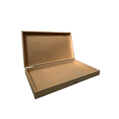 Imagem de Caixa Dobradiça Organizadora com Fecho Personalizado Kit 3 Unidades 36x21x5 Mdf Madeira