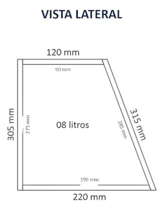 Imagem de Caixa Dutada 14L Vazia 1/8" Carpete Preto 1417