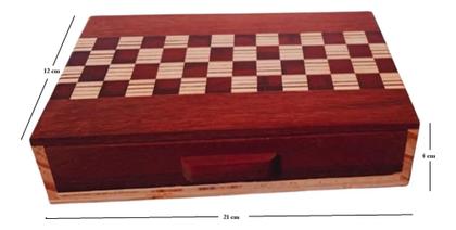 Imagem de Caixa Estojo De Dominó Madeira Estojo Marchetaria