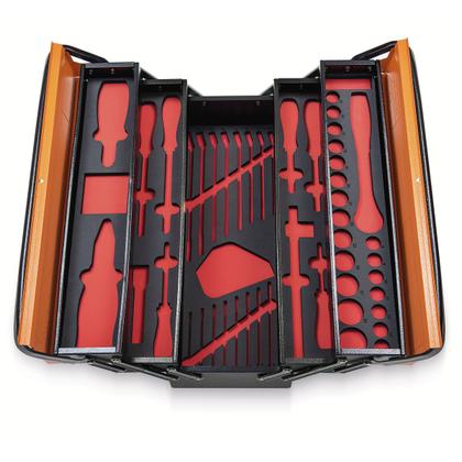 セット Caixa ferramenta 5 gaveta montada com 57 peças preta e laranja