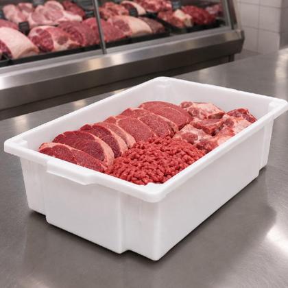 Imagem de Caixa frigorífica 38l açougue carnes peixes container empilhável com alça restaurante box multiuso