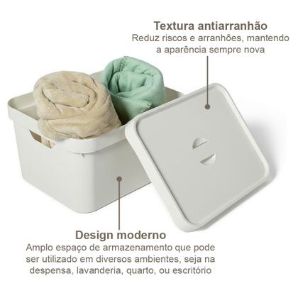 Imagem de Caixa Grande 32l Ou Cube Organizadora Empilhável Branco