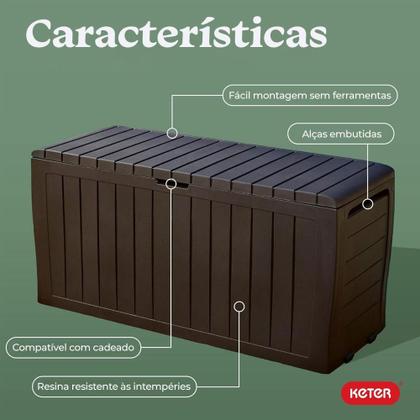 Imagem de Caixa Grande Organizadora 270 Litros Baú com Tampa Armazenamento Multiuso Marvel Keter