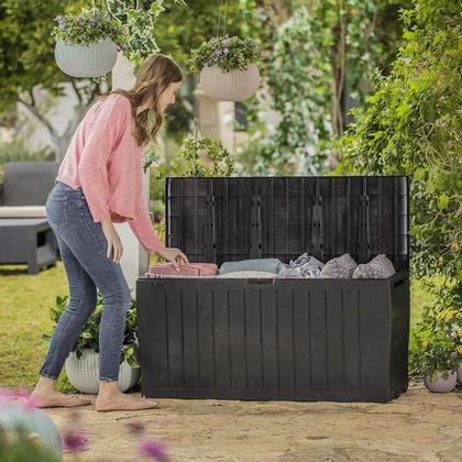 Imagem de Caixa Grande Organizadora 270 Litros Baú com Tampa Armazenamento Multiuso Marvel Keter