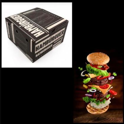 Imagem de Caixa hambúrguer gourmet black c/50 unid. - embalagem delivery (16065)