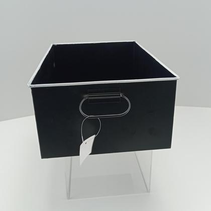 Imagem de Caixa Home&Co 12x30x21cm Metal Preto Cesto Organizador Multiuso para Casa