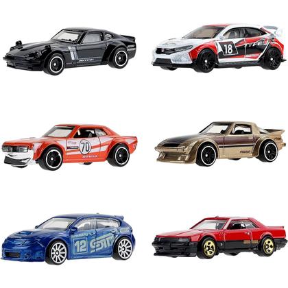 Caixa Hot Wheels - 6 Miniaturas - Carros Japoneses - HLK49