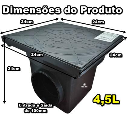 Imagem de Caixa Inspeção c/ Válvula Retenção - Bloqueia Pragas Insetos