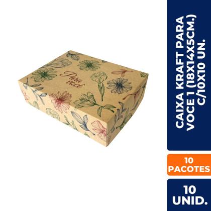 Imagem de Caixa Kraft Presente Amor Coração Eu Te Amo 18x14x5cm C/50 Un Dia dos Namorados