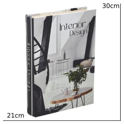 Imagem de Caixa livro decorativa em canvas e mdf interior design 30cm